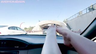 Foot Fetish Car Ride Out of Pants