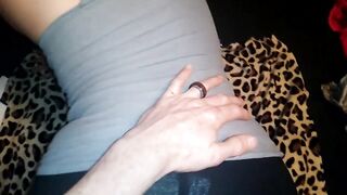 Ripped yoga panties to cum on my booty whilst I squirt