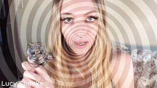 Mesmerizing Chastity Affirmations Lucy Spanks Golden-haired Femdom POV
