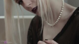 hawt alternative golden-haired teases in bathtub with ebony underware and fishnets