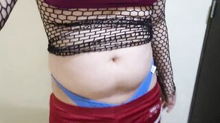 My 1st Stomach Inflation and Cumming Trans T-girl Episode
