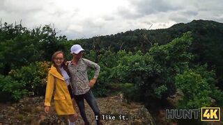 HUNT4K. Met a bare stranger with precious melons in the forest