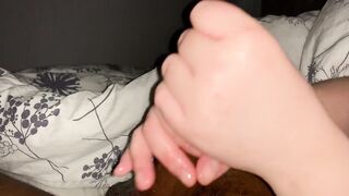 Hand job huge Ejaculation: his shlong drooled like imbecile as I jerk him. P1