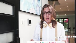 Large Booty White Angel Shows Up With A Bread To Get Bred