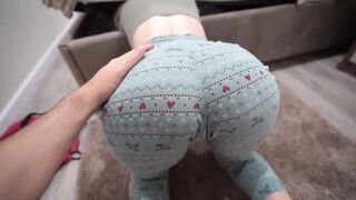 Creampie gift of fate - Stepmom stuck below the couch!