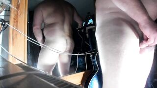 balls hanging like a mellow fruit