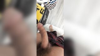 Large white ramrod jerking off untill nut