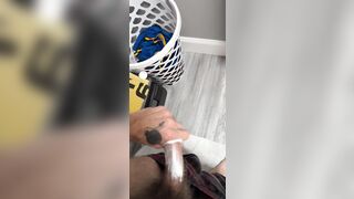 Large white ramrod jerking off untill nut