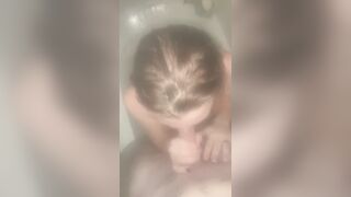 Getting him additional clean in the shower