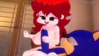 Girlfriend has sex with a blue hedgehog