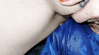 Cuckold licks vagina drinks piddle drinks squirt swallows all my wife's piddle