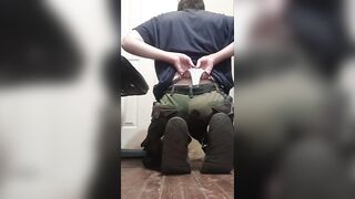 white strap femboy wedgie