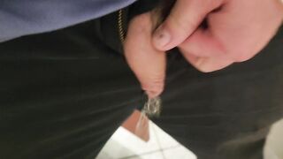 Pissing in the college , releasing the pressure with huge loud fart