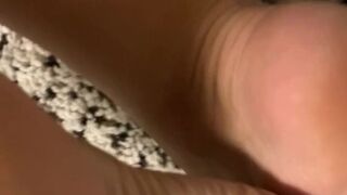 Solely feet and very close view for my consummate dry feet after baths