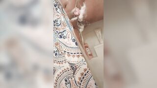 Wife gets caught playing with her snatch in the shower by spouse