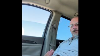 Guy masturbating and cumming in public