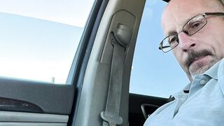 Guy masturbating and cumming in public