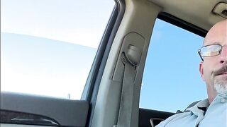 Guy masturbating and cumming in public