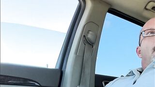 Guy masturbating and cumming in public