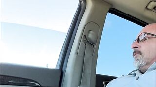 Guy masturbating and cumming in public