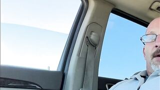 Guy masturbating and cumming in public