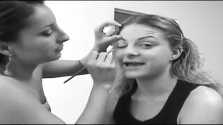 Hot blond and ebony coock