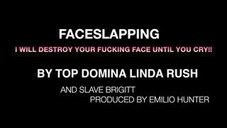 Faceslapping - by domme Linda Rush and her thrall Brigitt-32