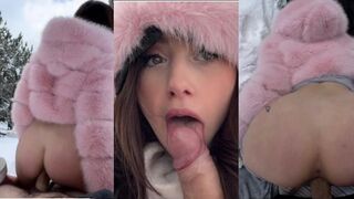 Sexy Pair Baise Hard Francaise Suce Une Grosse Bite Dans La Neige en fourrure