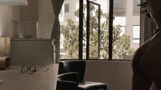 Porn model screwed in her home office by her much smaller roommate.