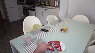 I discovered the evidence of stepmother cheating. That babe let me cum in her butt