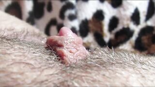 Giant clitoris climax closeup