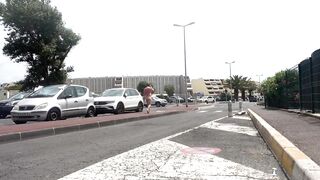 In nature's garb in Public - Walking around City