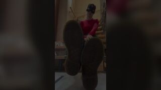 Kneel down in front of me and smell my feet during the time that I smoke