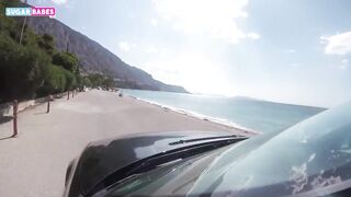 Summer wet beach orgasm