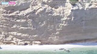 Summer wet beach orgasm