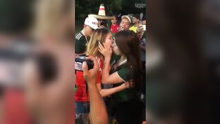 Russian and Mexican Girls makeout