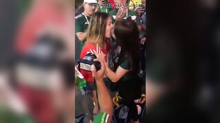 Russian and Mexican Girls makeout