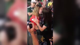 Russian and Mexican Girls makeout