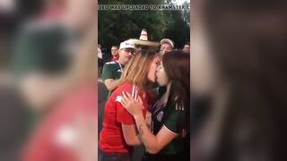 Russian and Mexican Girls makeout