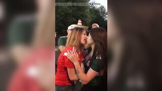 Russian and Mexican Girls makeout