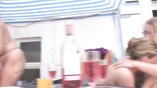 The matures have fun in terrace.