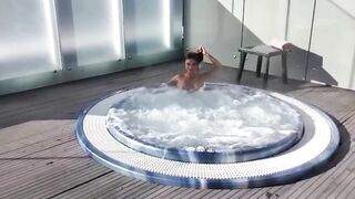 Hawt Monika Fox Takes Winter Jacuzzi In Mountains