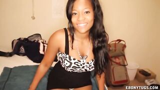 Cute Black Strokes A cock And Enjoys It