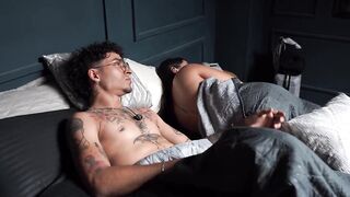 Stepmother screws her stepson after they end up sharing the same hotel couch