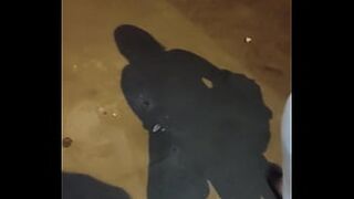 LARGE BOOTY OLDER WOMAN IN THREAD ON THE STREET WITH WATCH-THROUGHOUT LEGGINGS