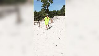 Desert public striptease