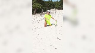 Desert public striptease