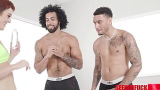 Sidra Sage Gets A Vaginal double penetration By Hunks James Cutie And Air Thugger!