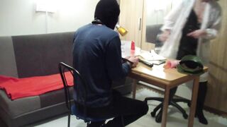 smutty lady interrogates a pliant dude - femdom sex