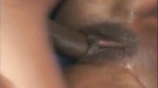 Charming large titties ebony cutie likes large weenie in vagina in throat